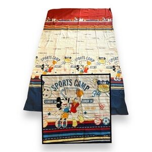 Disney Mickey Mouse Duvet Cover Kids Comforter Bedding Sports Camp Blue Red Twin